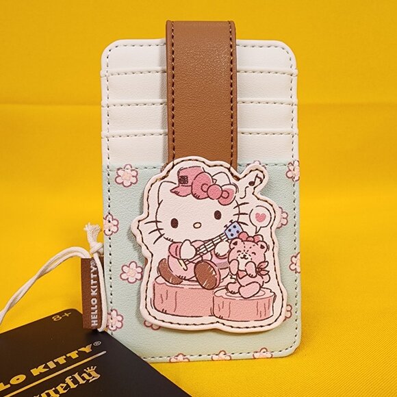 Loungefly Sanrio Hello Kitty Tiny Chum Camping Sing Along Cardholder Wallet NEW - Picture 1 of 11